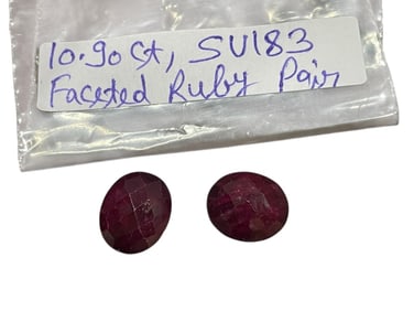 PAIR OF FACETED RUBIES 10.90 CARATS