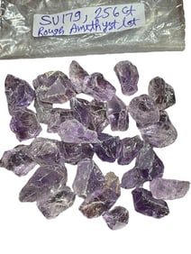 ROUGH AMETHYST GEMSTONE LOT 256 CARATS