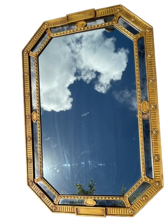 VINTAGE NEOCLASSICAL OCTAGONAL WALL MIRROR 44" (1 of 2)