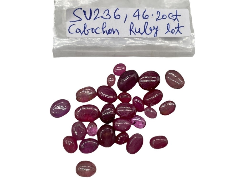 CABOCHON RUBY STONE LOT APPROX 46.20 CARATS (1 of 2)