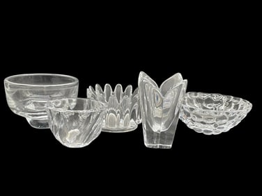 ORREFORS SWEDISH ART GLASS GROUP 5 PIECES
