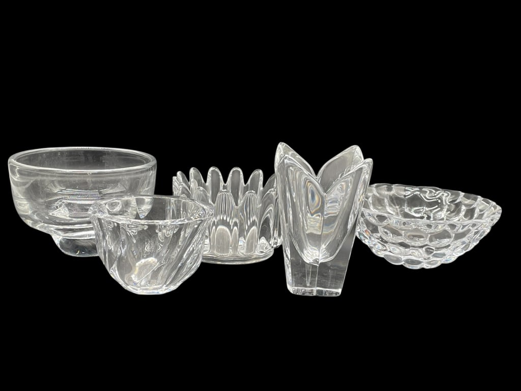 ORREFORS SWEDISH ART GLASS GROUP 5 PIECES (1 of 9)