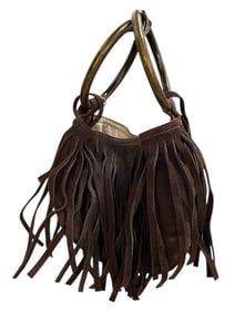 NATURAL LIFE SUEDE FRINGE HANDBAG