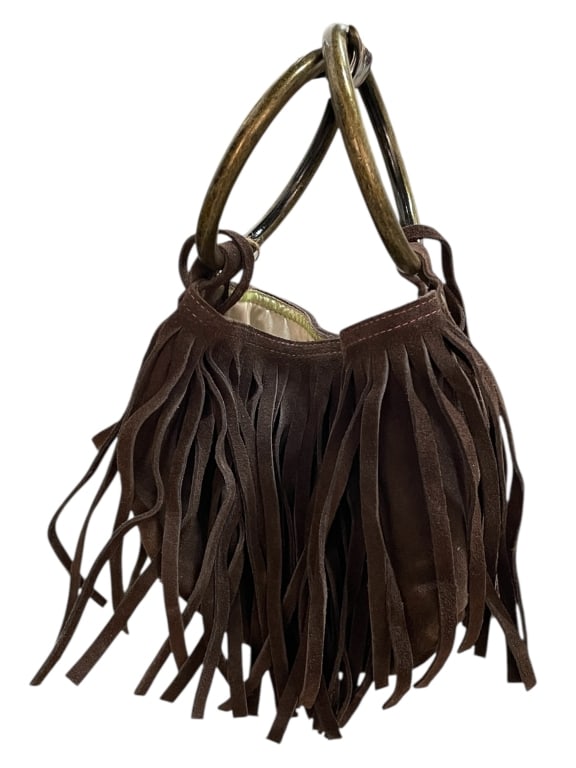 NATURAL LIFE SUEDE FRINGE HANDBAG (1 of 5)