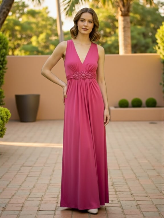 NEW YORK & COMPANY PINK SLEEVELESS MAXI DRESS SM (1 of 10)