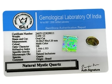 NATURAL MYSTIC QUARTZ OVAL CUT 2.65 CT