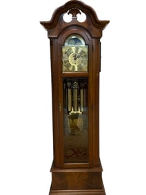 BALDWIN GRANDFATHER CLOCK WITH BRASS DIAL