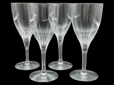 ORREFORS SWEDEN SET OF 4 WINE GLASSES 6.5"