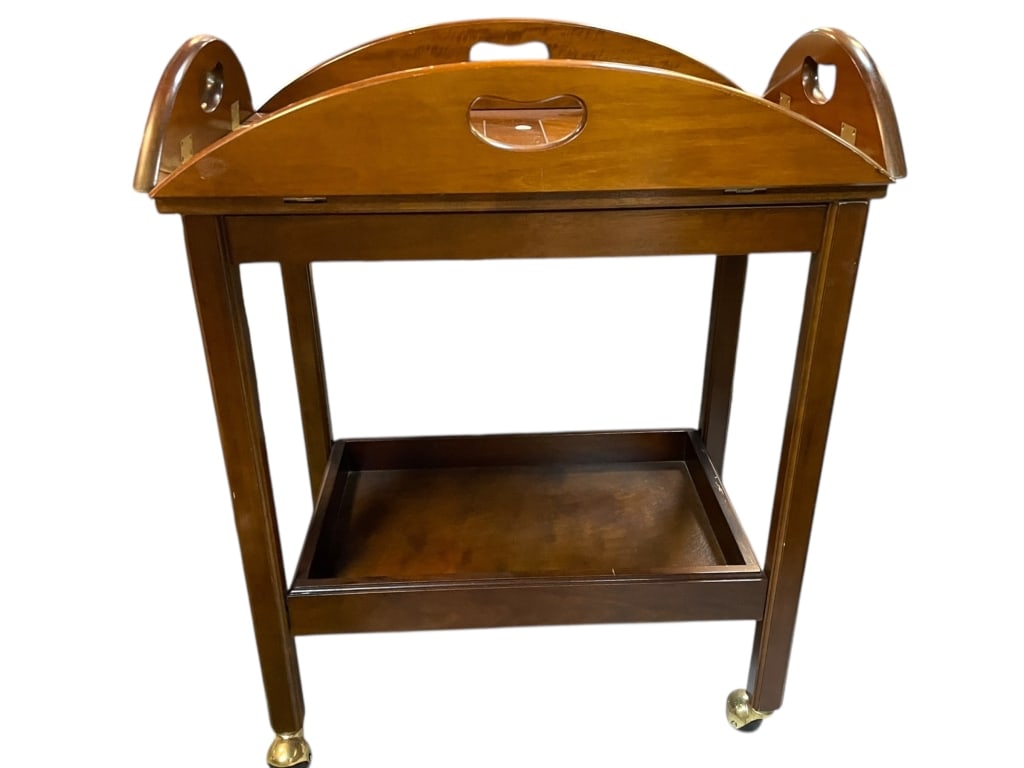 WOODEN TEA CART WITH REMOVABLE TRAY (1 of 7)