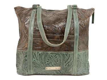 AMERICAN WEST EMBOSSED LEATHER TOTE HANDBAG