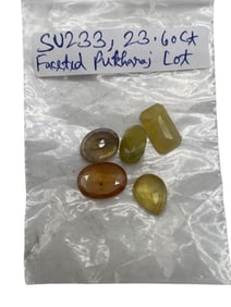 FACETED PUKHRAJ GEMSTONE LOT APPROX 23.60 CARATS