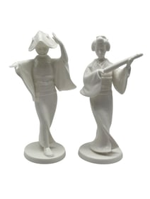 2 NORITAKE BONE CHINA JAPANESE FIGURAL FIGURINES