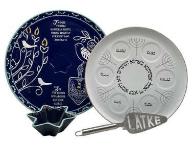 HANUKKAH SERVING AND TABLETOP SET 4 PIECES