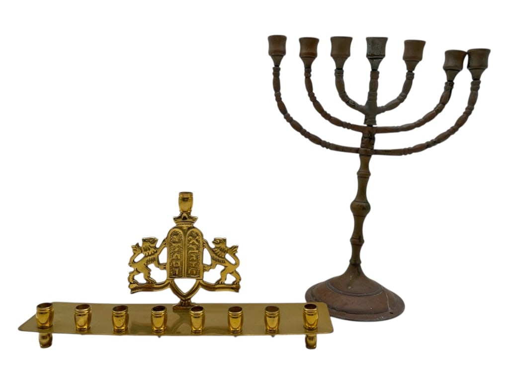 PAIR OF HANUKKAH MENORAHS (1 of 6)