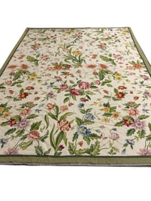 FLORAL AREA RUG WITH BOTANICAL DESIGN 11' x 12'