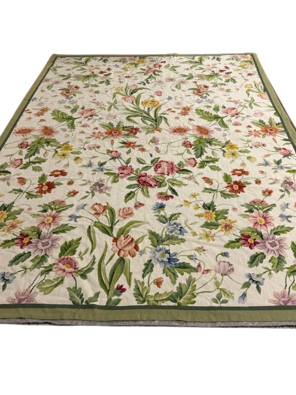 FLORAL AREA RUG WITH BOTANICAL DESIGN 11' x 12' (1 of 5)