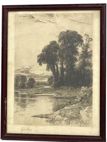 JOHN FULLWOOD SIGNED LANDSCAPE ETCHING 17"