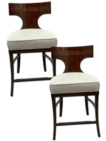 PAIR OF JESSICA CHARLES COUNTER HEIGHT BAR STOOLS