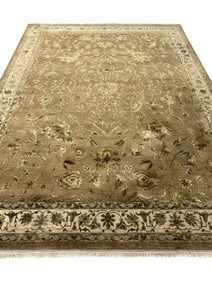 FLORAL MEDALLION WOOL RUG 8'11" x 12'1"