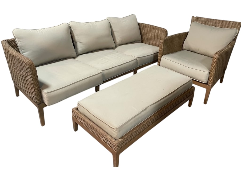 3-PIECE WOVEN WICKER OUTDOOR PATIO SET (1 of 8)