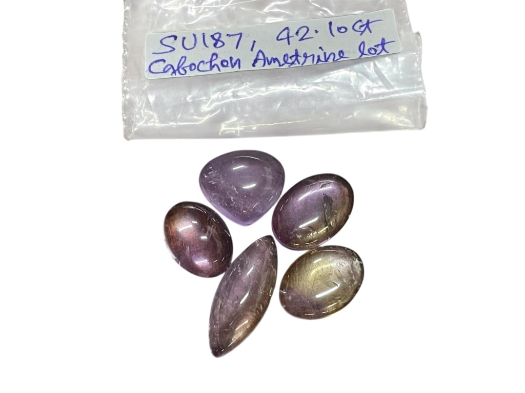 CABOCHON AMETRINE GEMSTONE LOT 42.10 CARATS (1 of 2)