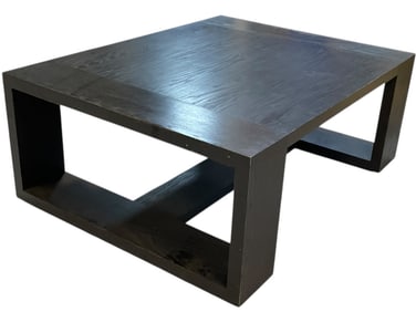 MODERN BLACK WOOD COFFEE TABLE 52"