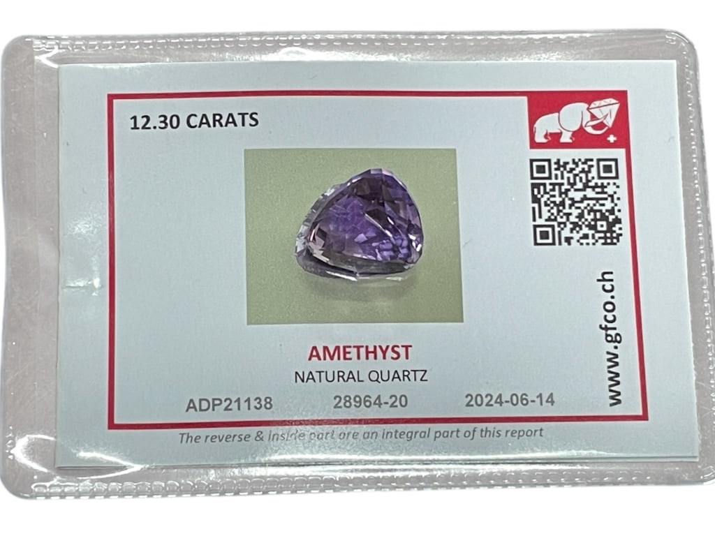 GFCO CERTIFIED 12.30 CARAT NATURAL AMETHYST (1 of 3)