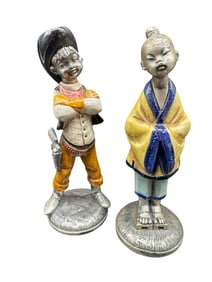 PAIR OF ITALIAN CAST METAL FIGURINES