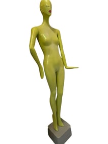 MODERN FEMALE MANNEQUIN SCULPTURE GREEN FINISH