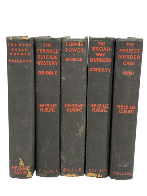 THE CRIME CLUB, INC. MYSTERY NOVELS 5 BOOKS (1 of 5)