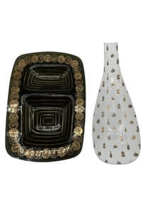 PAIR OF MID CENTURY STYLE SERVING PLATTERS