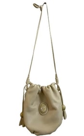 LLADRO CREAM LEATHER BUCKET BAG