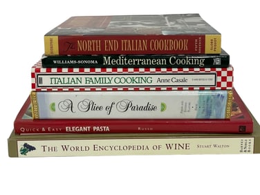 LOT OF 6 ITALIAN & MEDITERRANEAN COOKBOOKS
