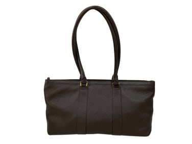 CLASSIC DARK BROWN LEATHER SHOULDER BAG