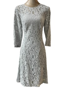 COLDWATER CREEK GREY/BLUE LACE SHEATH DRESS SZ14