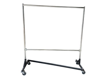 HEAVY-DUTY ROLLING GARMENT RACK W CHROME FRAME 70"