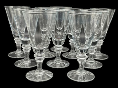 10 CLEAR GLASS STEMMED WATER OR WINE GOBLETS