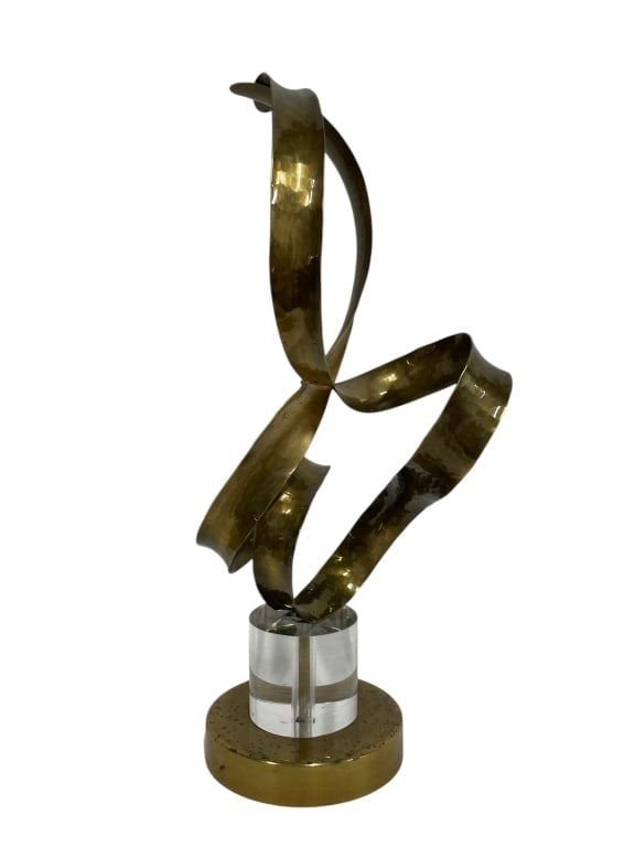 BRASS SCULPTURE ON ACRYLIC & METAL BASE 17" (1 of 7)