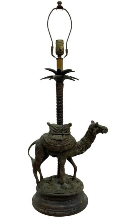 MAITLAND SMITH CAMEL & PALM TREE LAMP 30" (1 of 9)