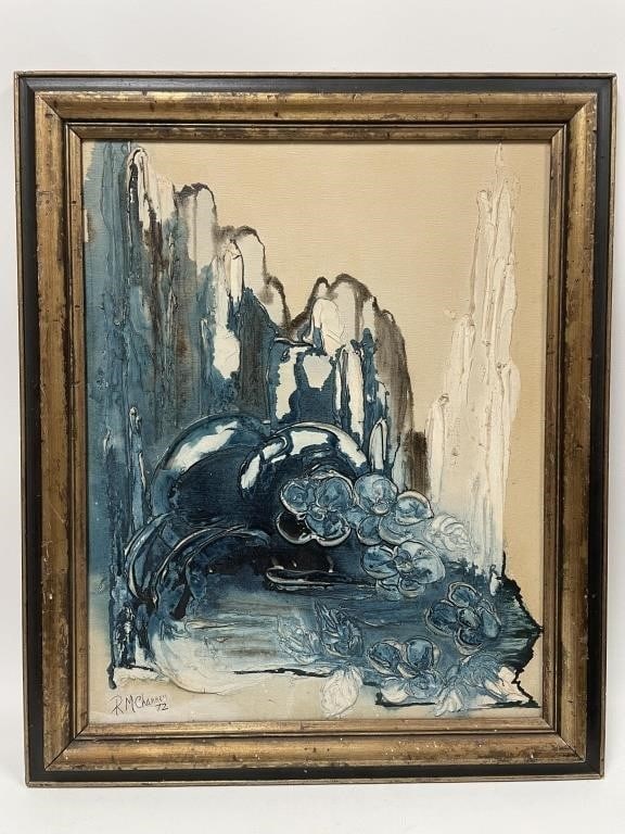 RM CHANNELL 72 ABSTRACT OIL PAINTING 32": RM CHANNELL 72 ABSTRACT OIL PAINTING -33" X 28" APPROX -PRE OWNED CONDITION -DP8323