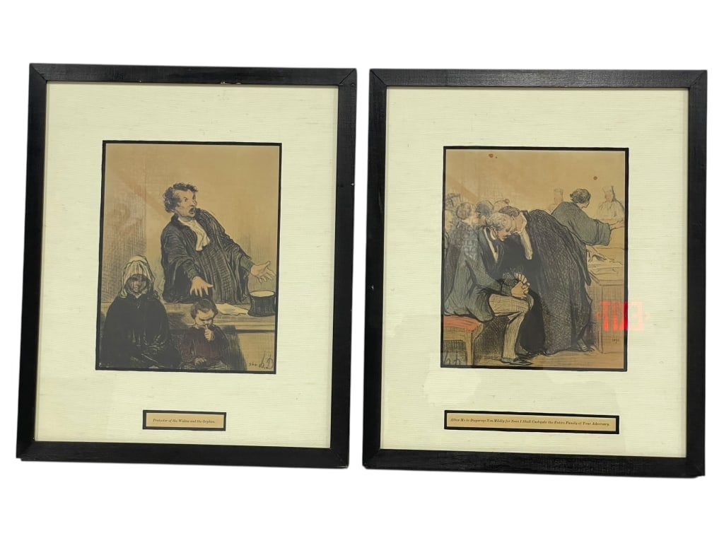 VINTAGE LEGAL CARICATURE PRINTS AFT. DAUMIER 15.5" (1 of 7)