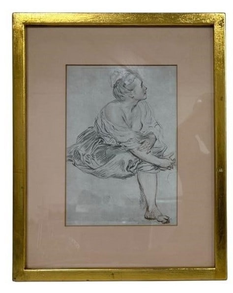 FRAMED FIGURAL STUDY 16" (1 of 3)