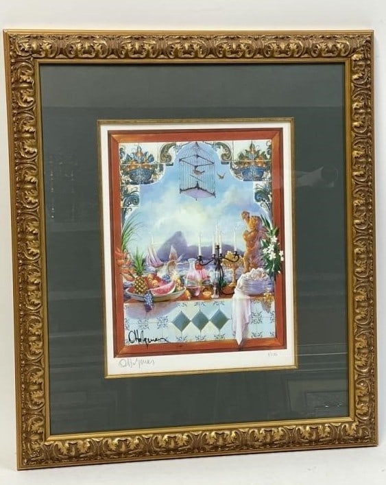 SIGNED CONTEMPORARY ART PRINT 26": SIGNED CONTEMPORARY ART PRINT -26" X 23" APPROX TO FRAME -VERY GOOD CONDITION By bidding on this item, you have read, understand, and agree to the terms and conditions of the auction. To schedule your