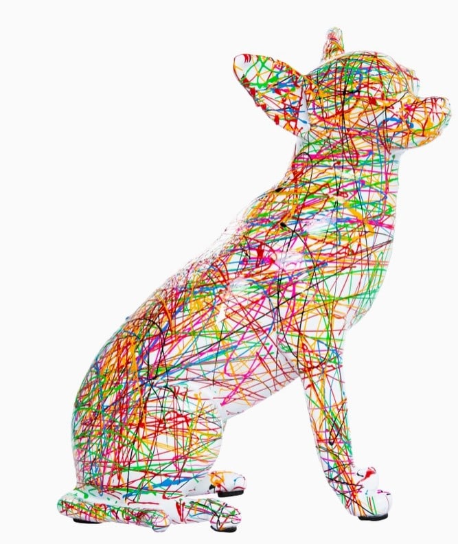 HAND PAINTED EXPRESSIONIST CHIHUAHUA 9.5" (1 of 4)