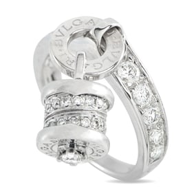 BVLGARI B.ZERO1 ELEMENT 18K WHITE GOLD DIAMOND RIN