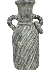 HAND-THROWN STUDIO POTTERY VASE W HANDLES 22"