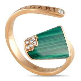 BVLGARI GELATI 18K ROSE GOLD DIAMOND AND MALACHITE