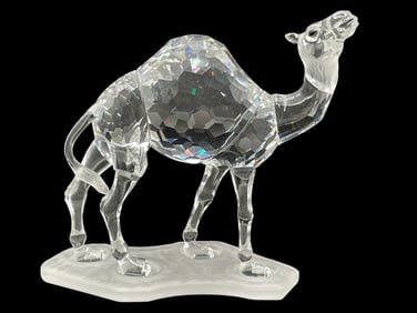 SWAROVSKI CRYSTAL CAMEL FIGURINE FROSTED BASE 5.5"
