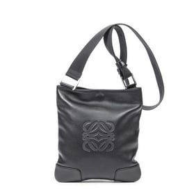 LOEWE ANAGRAM BLACK CALFSKIN FLAT CROSSBODY