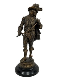 DON JUAN VICTORIAN SPELTER METAL SCULPTURE 20"